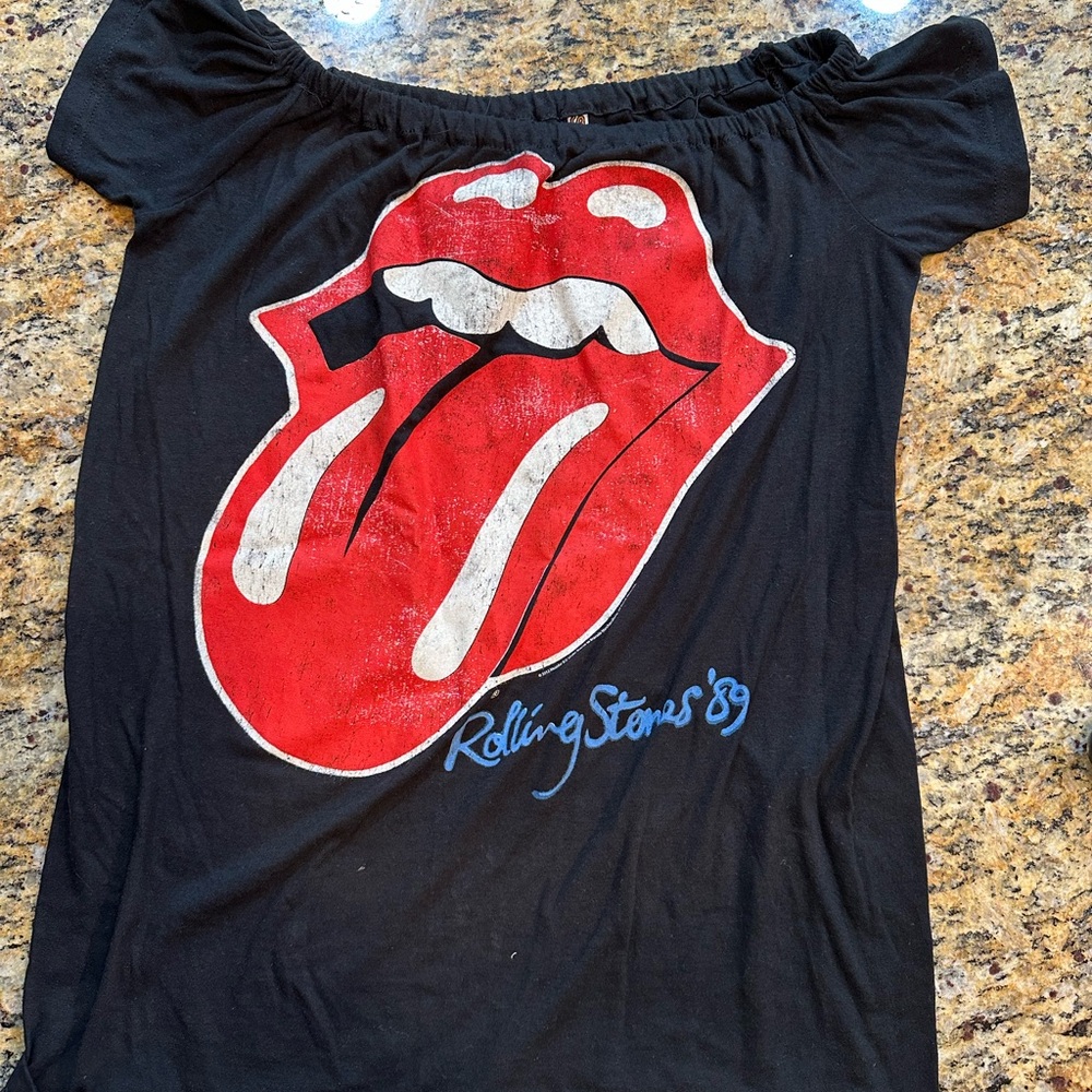 The Rolling Stones Black and Red Short Sleeve Tee